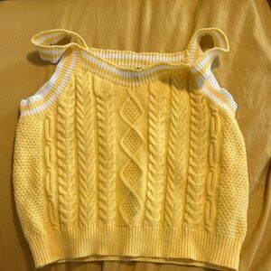 SHEIN Yellow and White Knit Top